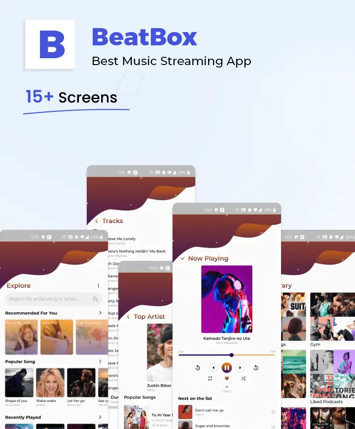 Mobile app concept — BeatBox (React App Development).